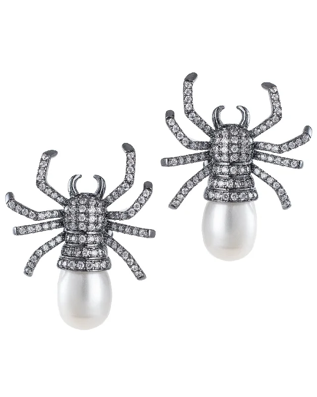 Women’s everyday earrings-Pave Spider Earrings