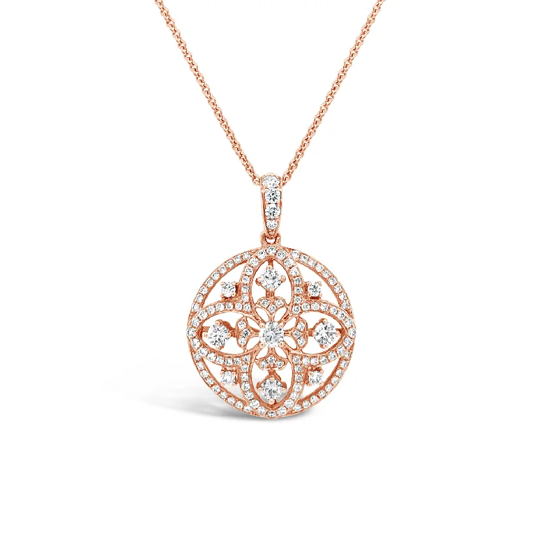 Women’s wedding day necklaces-Diamond Pave Amulet Pendant