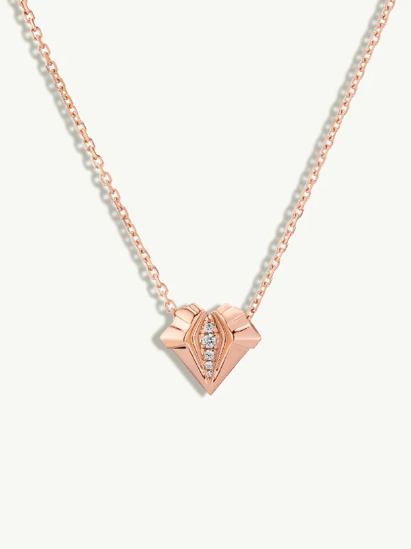 Women’s layered charm necklaces-Alexandria Pendant Necklace With Brilliant Pavé-Set Diamonds In 18K Rose Gold, 13mm