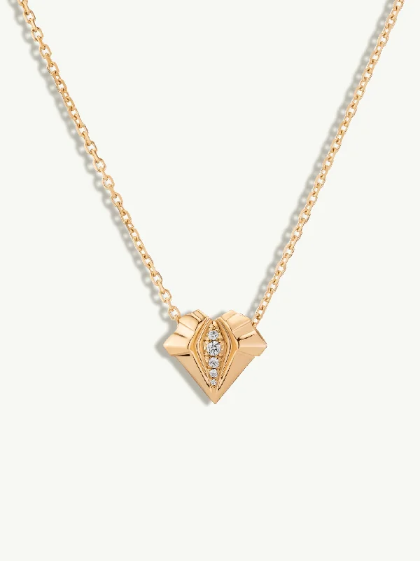 Women’s cross necklaces-Alexandria Pendant Necklace With Brilliant Pavé-Set Diamonds In 18K Yellow Gold, 13mm