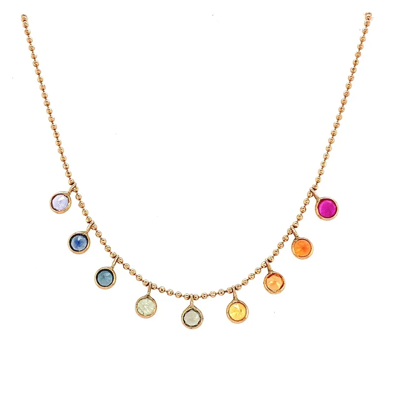 Women’s emerald necklaces-Rainbow 'Cleo' Necklace