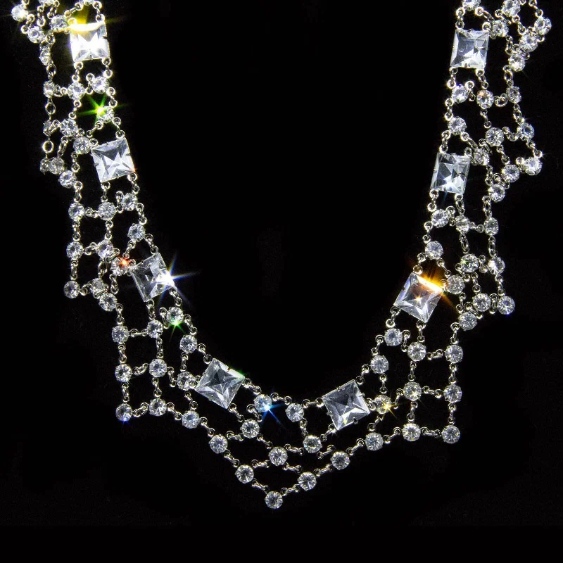 Women’s modern necklaces-1928 Jewelry Vintage Austrian Crystal Collar Necklace 12" + 3" Extender