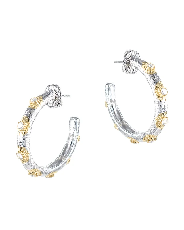 Women’s gold chandelier earrings-Sunburst Hoop Earrings