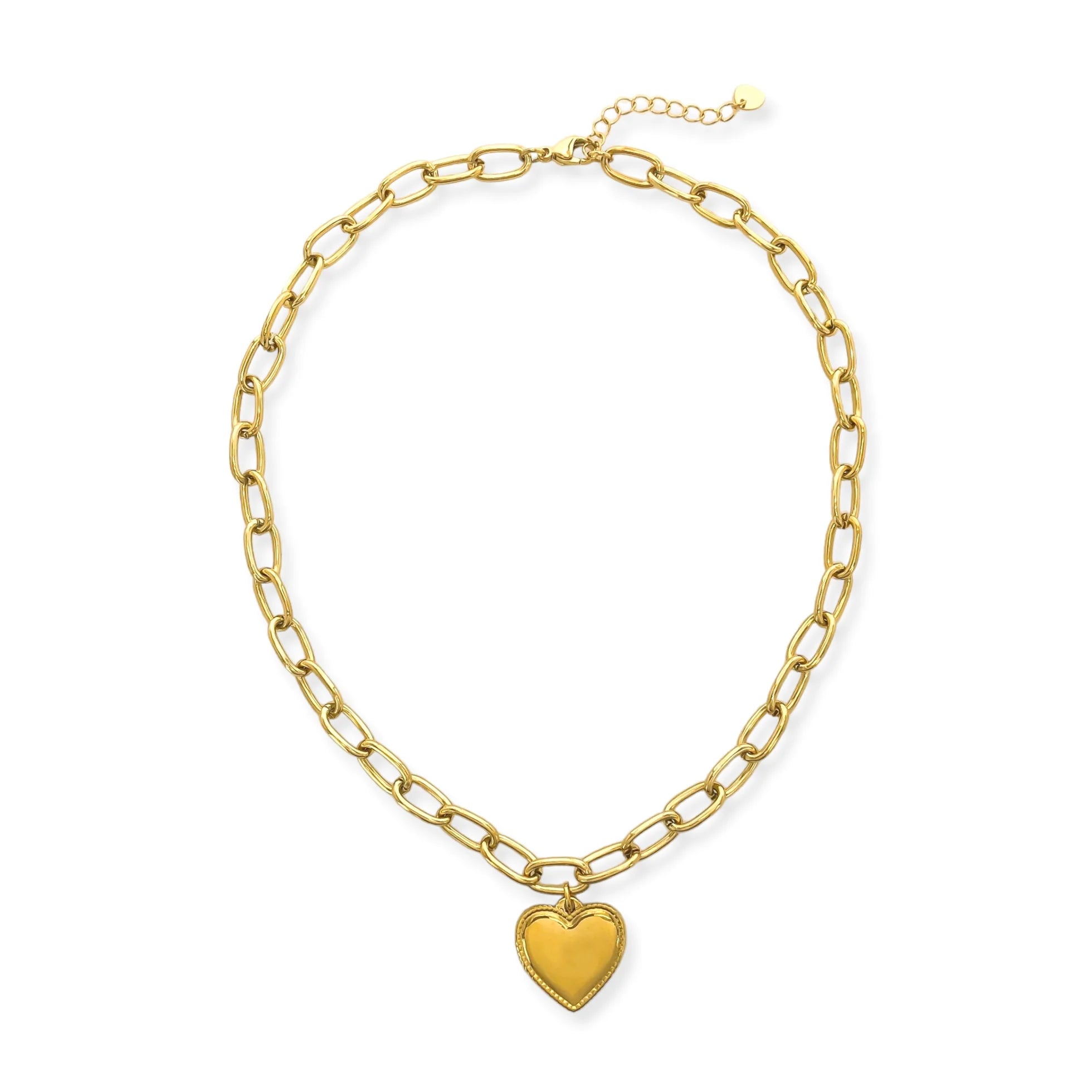 Women’s oversized necklaces-Heart Link Necklace