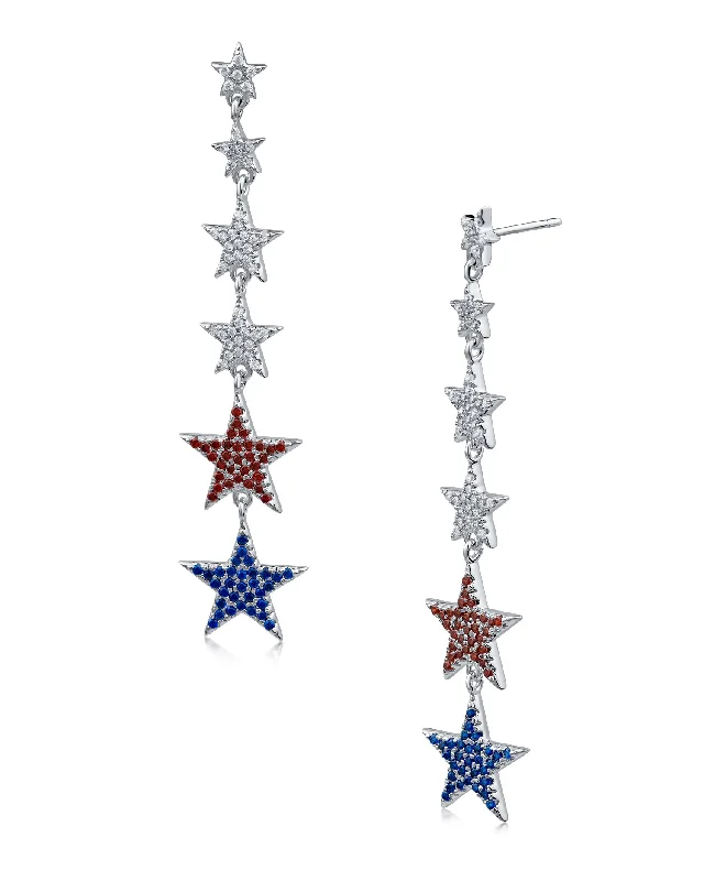 Women’s crystal earrings-Pave Start Drop Earrings