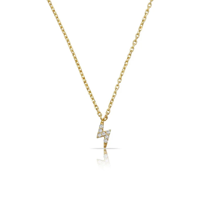 Women’s gemstone necklaces-Lightning Bolt 14K Necklace