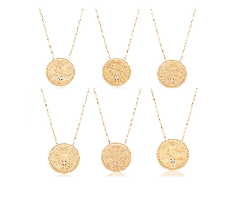 Women’s birthstone pendant necklaces-Zodiac Necklace