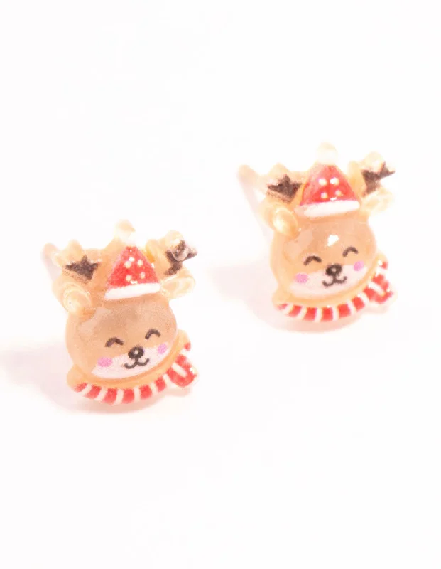 Women’s special occasion earrings-Jelly Reindeer Stud Earrings