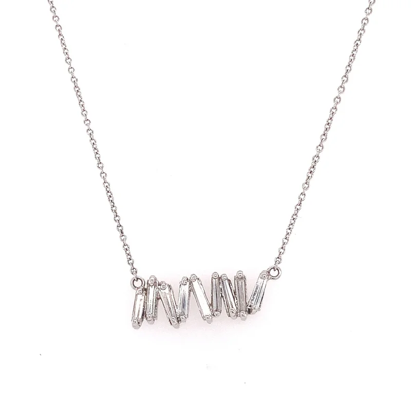 Women’s statement chain necklaces-Zig-Zag Baguette Necklace