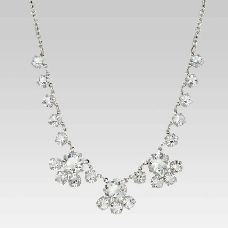 Women’s long necklaces-1928 Jewelry Vintage Austrian Crystal Round Crystal Necklace 16" + 3" Extender Adjustable