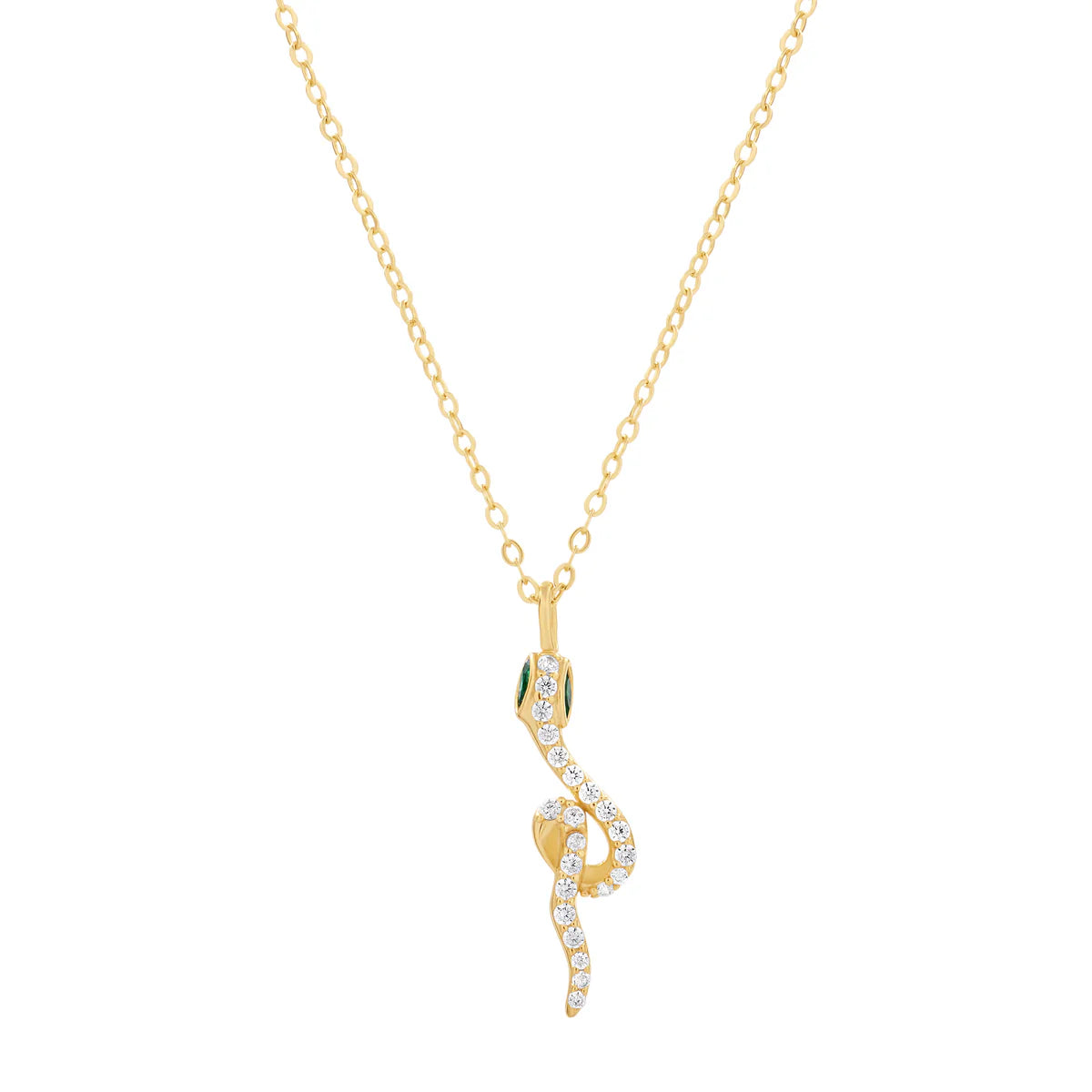 Women’s celebrity style necklaces-Pavé Snake Necklace