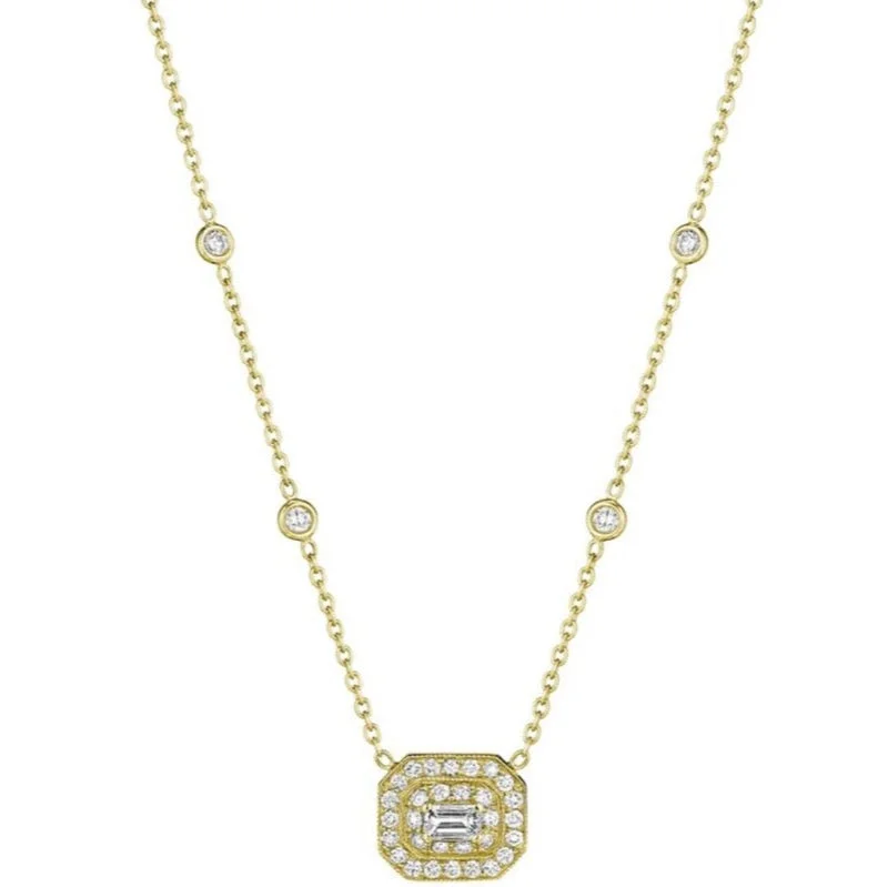 Women’s celebrity style necklaces-Penny Preville Mid Emerald Cut Art Deco Necklace