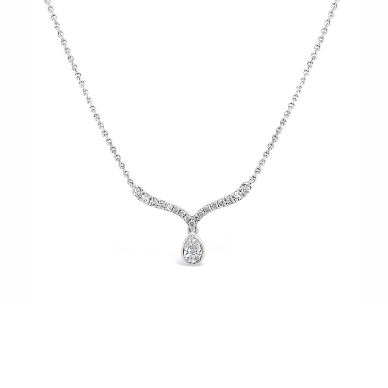 Women’s crystal pendant necklaces-Diamond Delicate Drop Necklace