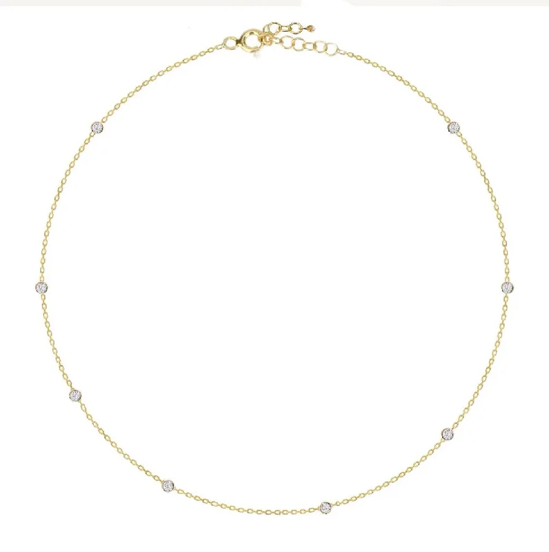 Women’s gold chain necklaces-Crystal Bezel Necklace