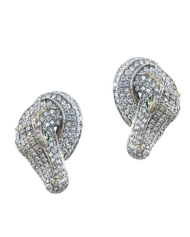 Women’s birthstone earrings-Crocodile Drop Earrings