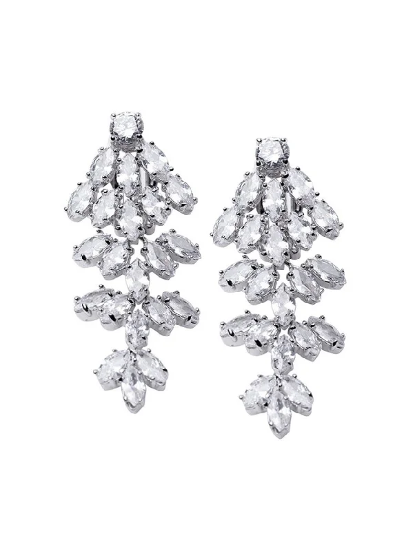 Women’s cubic zirconia earrings-Marquise Waterfall Earrings