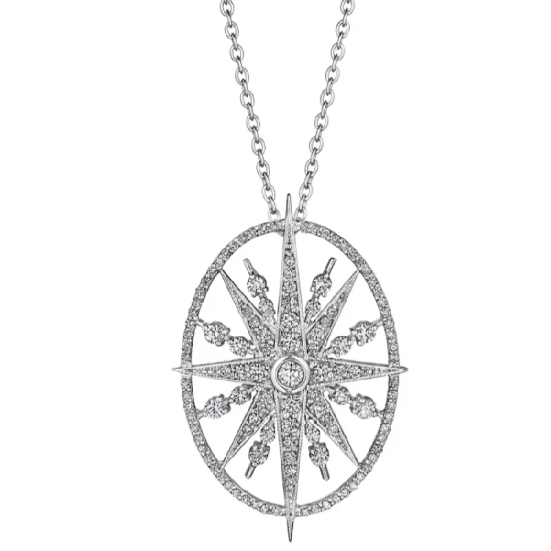 Women’s chunky necklaces-Penny Preville Oval Starburst Necklace