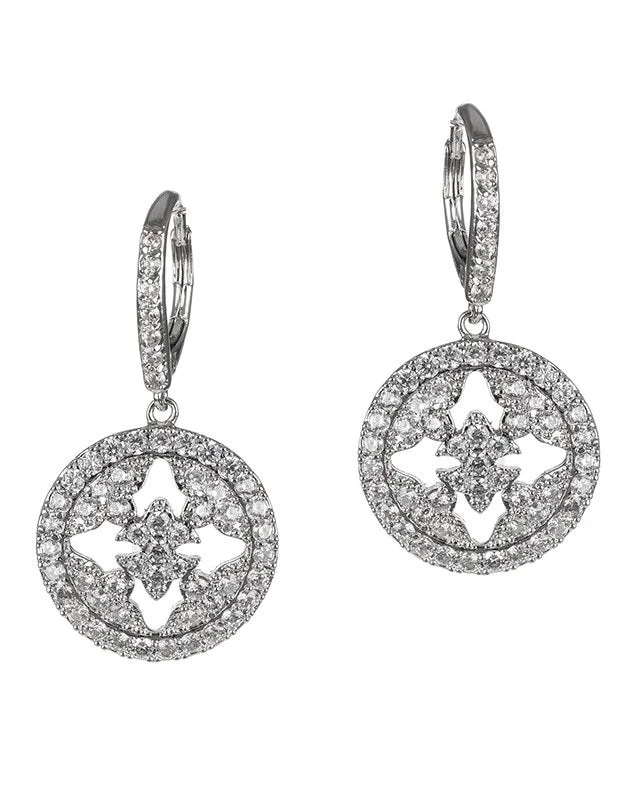 Women’s drop earrings-Duchess Disc Drop Earrings