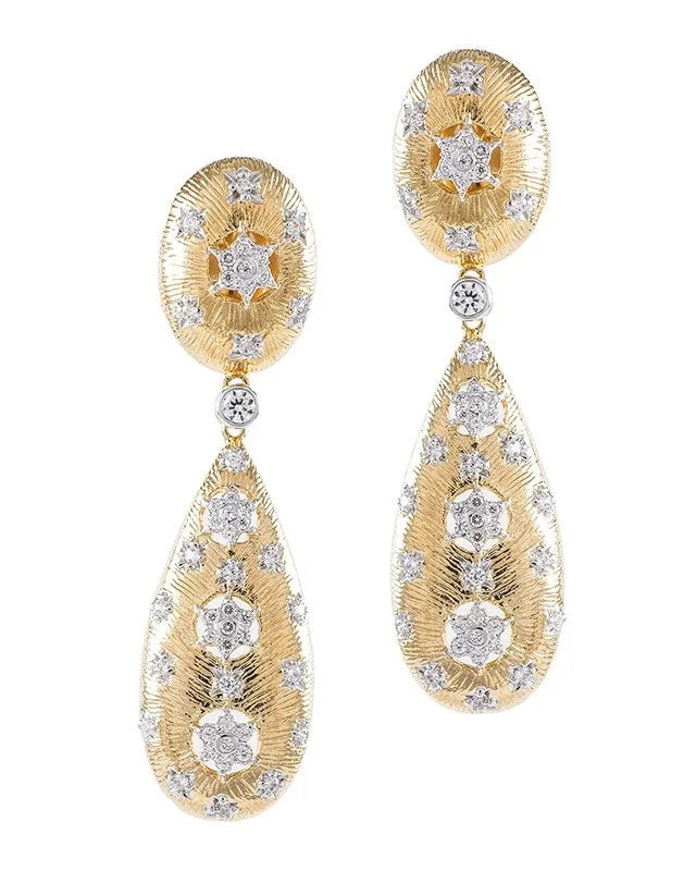 Women’s contemporary earrings-Filigree Elongated Pear Drop Earrings