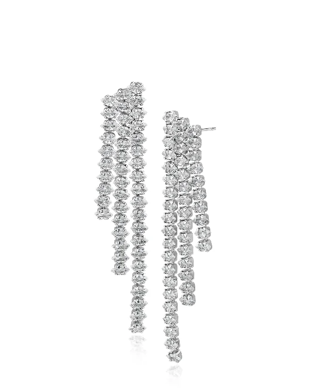 Women’s heart-shaped earrings-Marquise CZ Fringe Earrings