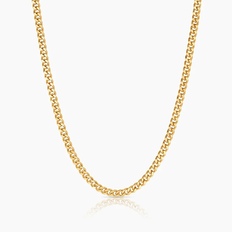 Women’s layered gold necklaces-Mini Drew Curb Necklace