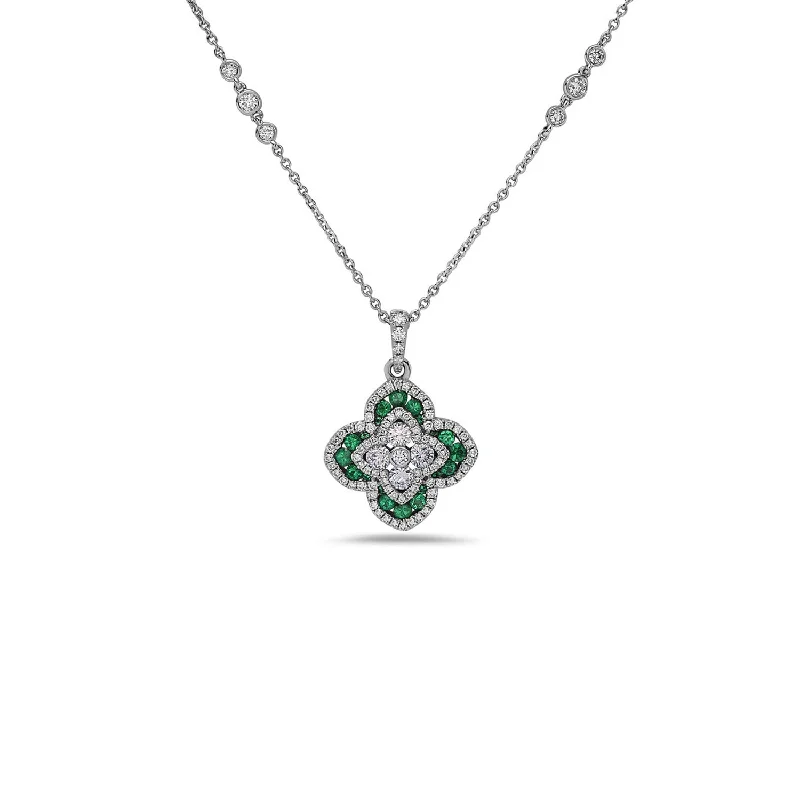 Women’s birthstone pendant necklaces-Quatrefoil Diamond Necklace