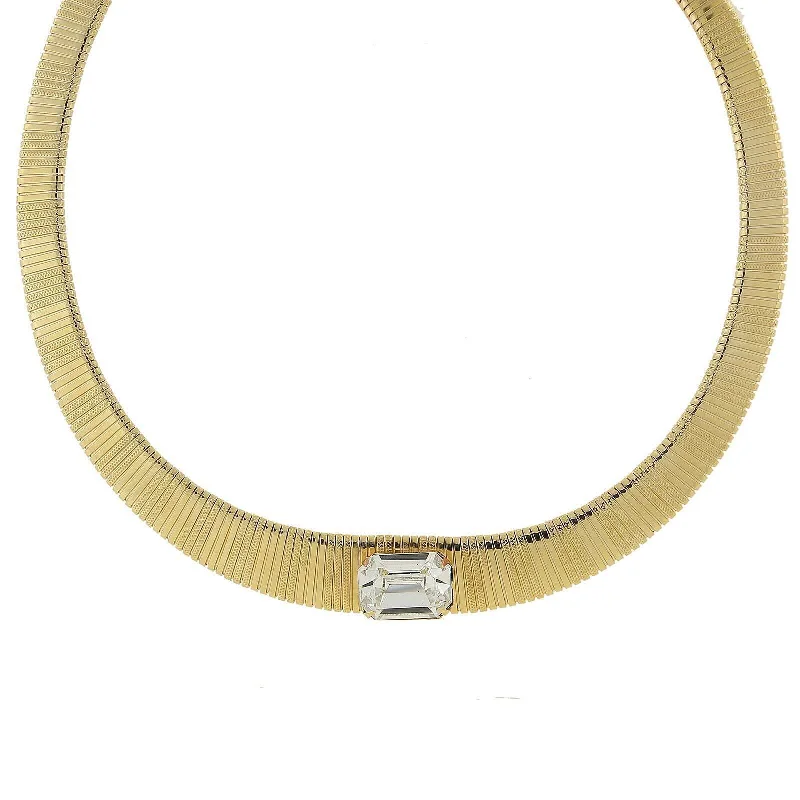 Women’s tropical necklaces-1928 Jewelry Gold Graduated Austrian Crystal Collar Necklace 18" + 3" Extender