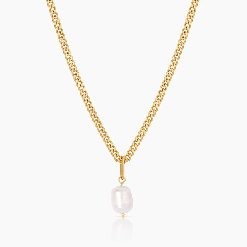 Women’s crystal necklaces-Colette Pearl Curb Necklace