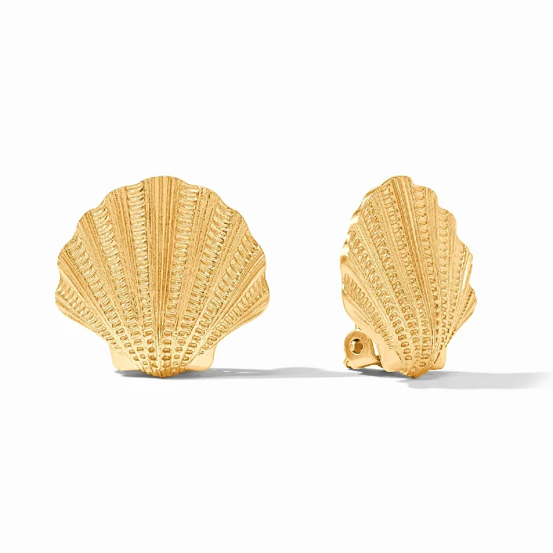 Women’s contemporary earrings-Sanibel Shell Clip