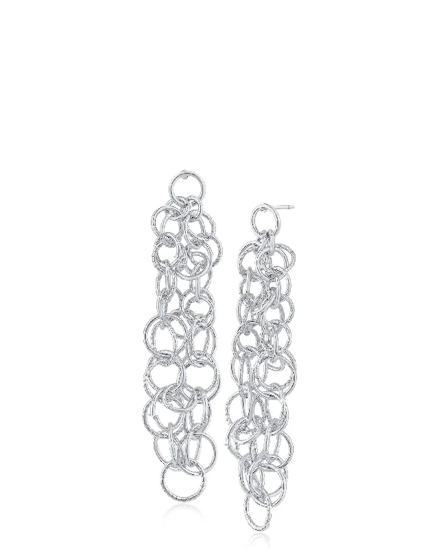 Women’s large earrings-Cluster Chain Drop Earrings