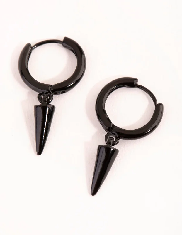 Women’s cute earrings-Matte Spike Huggie Earrings