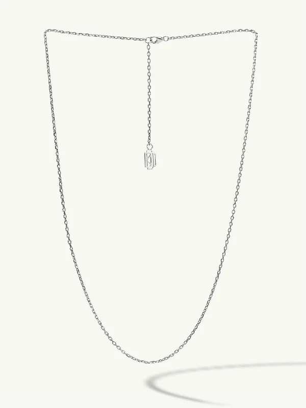 Women’s layered silver necklaces-Diamond Cut Cable Chain Necklace In 18K White Gold, 1.5mm