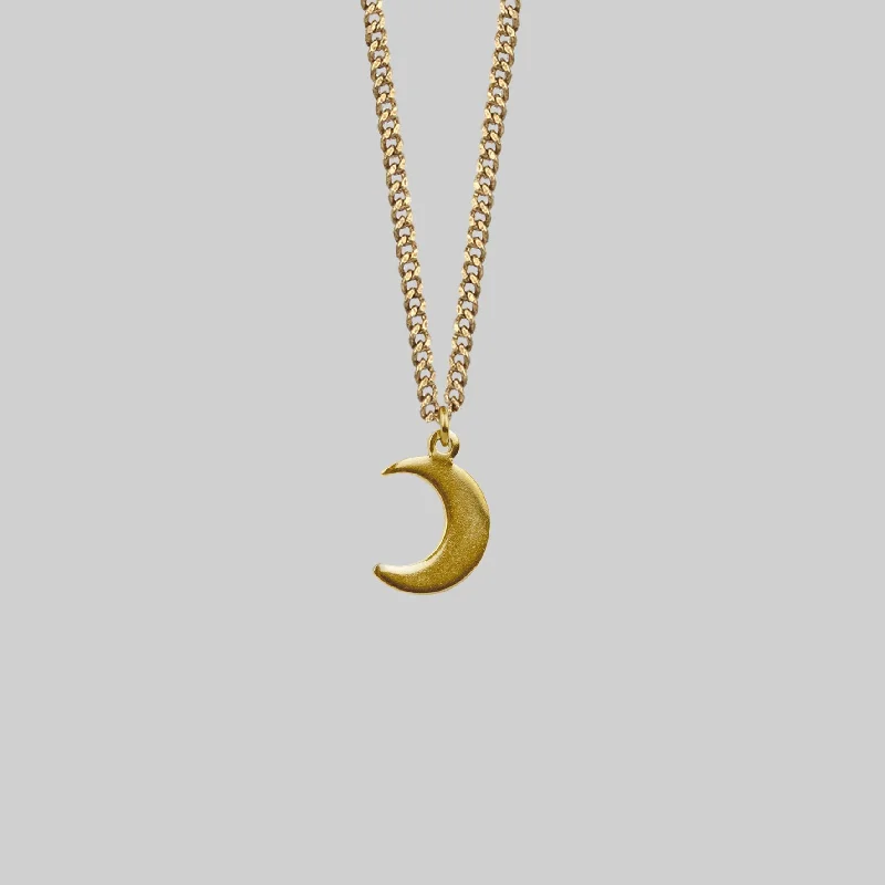 Women’s bridal necklaces-AYSU. Mini Moon Crescent Necklace - Gold