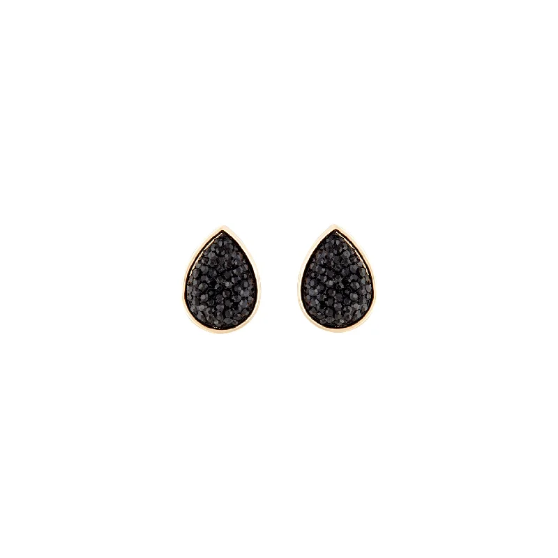 Women’s sapphire earrings-Black Teardrop Jelly Stud Earrings