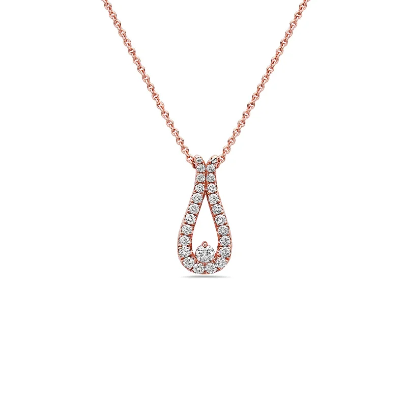 Women’s wedding necklaces-Diamond Horseshoe Pendant