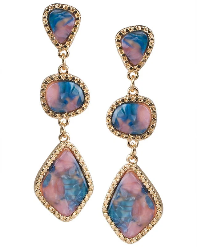 Women’s subtle earrings-Multi Shape Resin Drop Earrings