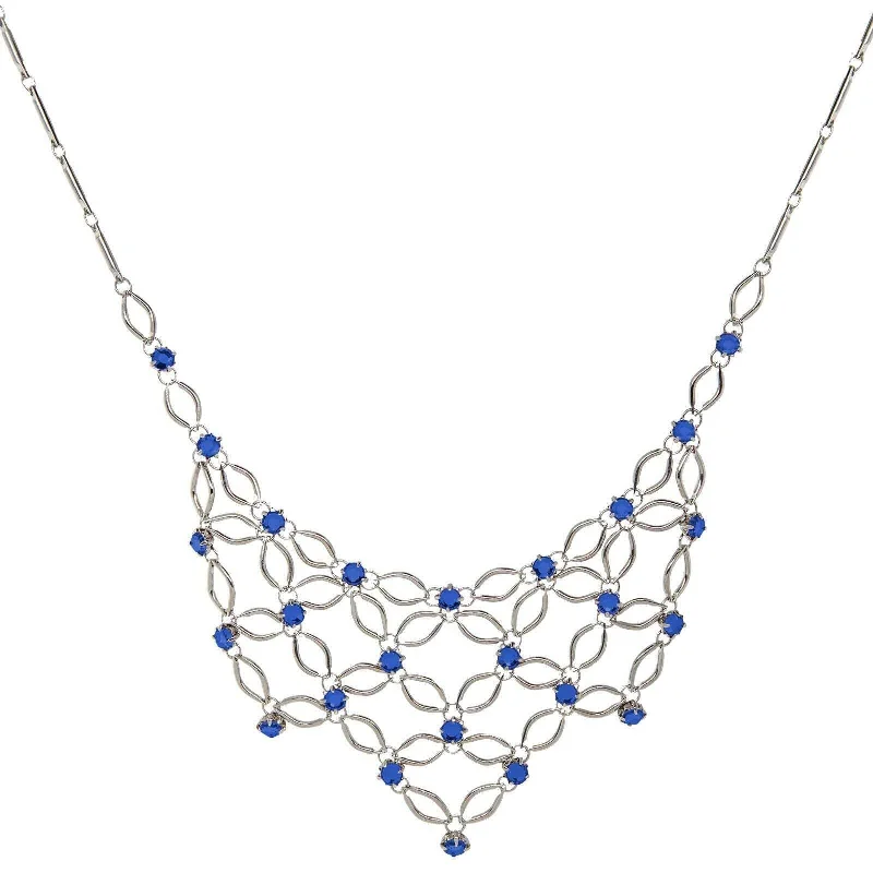 Women’s fashion necklaces-1928 Jewelry Bloom Crystal Statement Bib Necklace 16" + 3" Extender