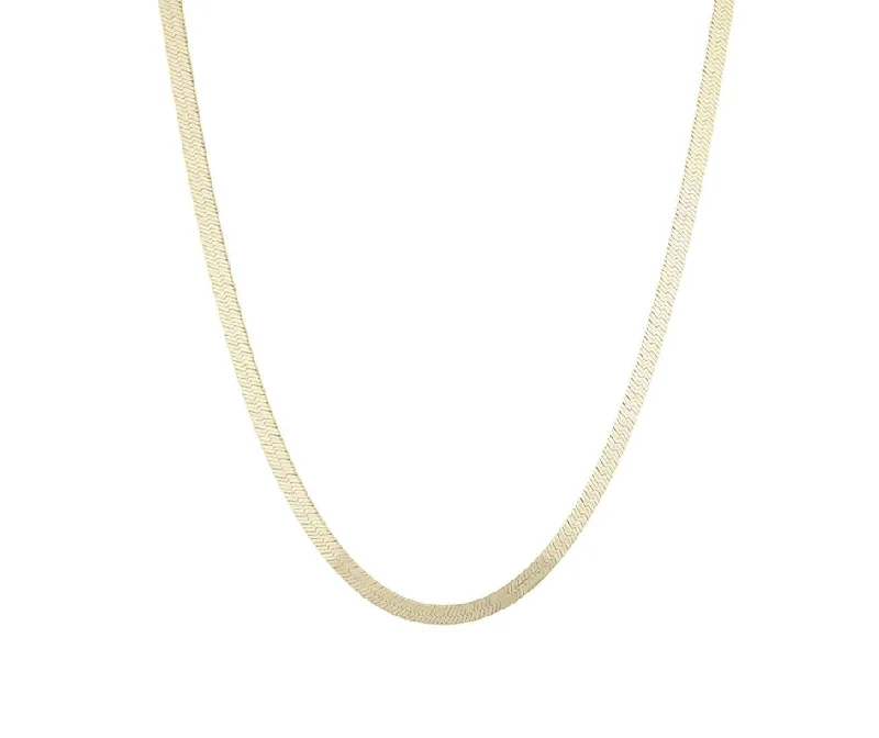 Women’s adjustable necklaces-Thick Herringbone Chain Necklace