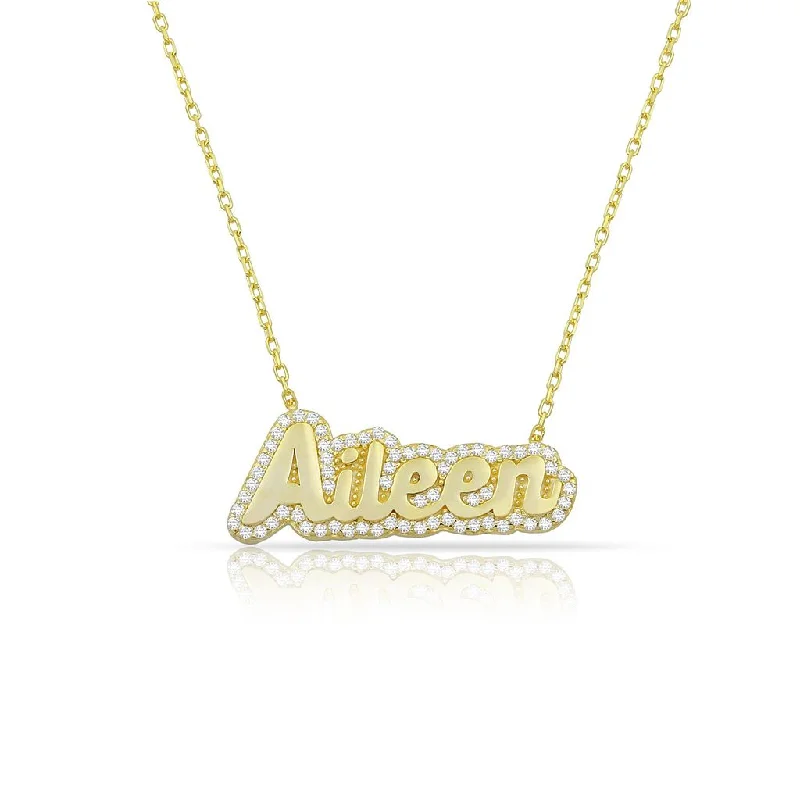 Women’s layered gold necklaces-Bubble Letter Necklace