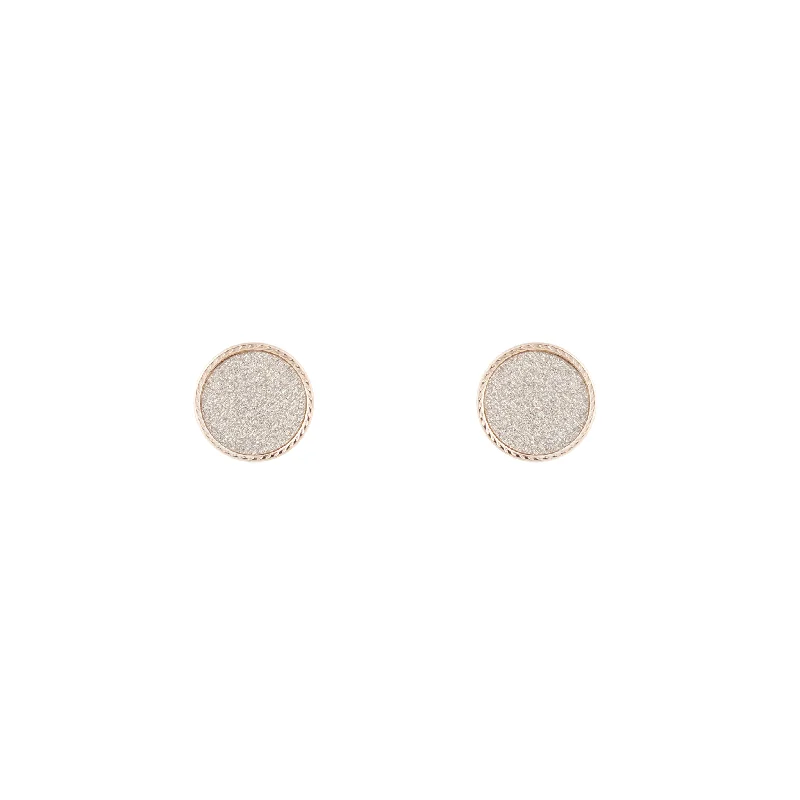 Women’s fashion-forward earrings-Rose Gold Glitter Circle Earrings