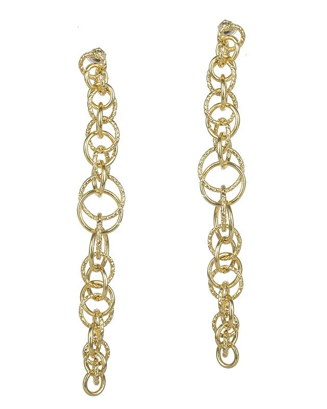 Women’s chandelier earrings-Linear Link Drop Earrings