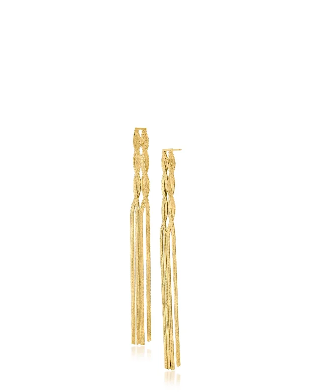 Women’s clip-on earrings-Chain Drop Earrings