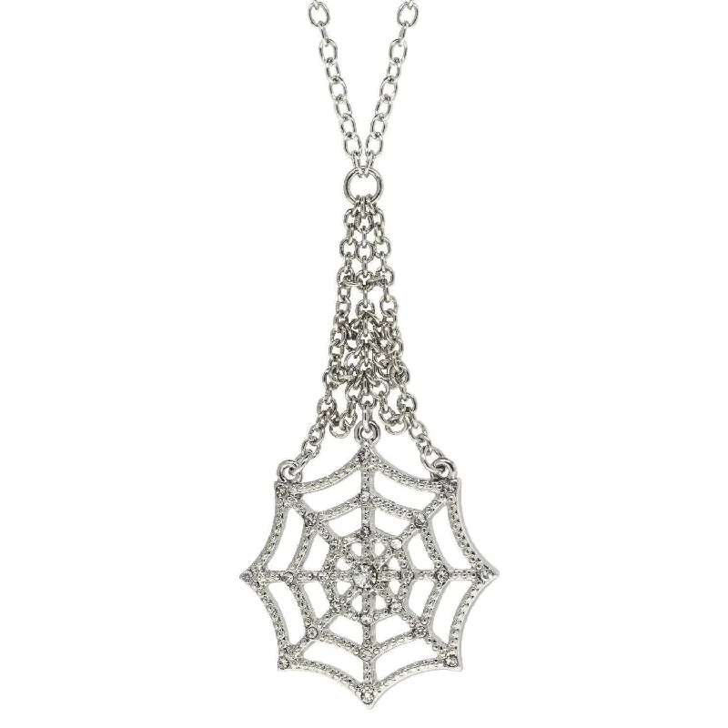 Women’s astrology necklaces-1928 Jewelry Chain Spider Web Drop Necklace 22"