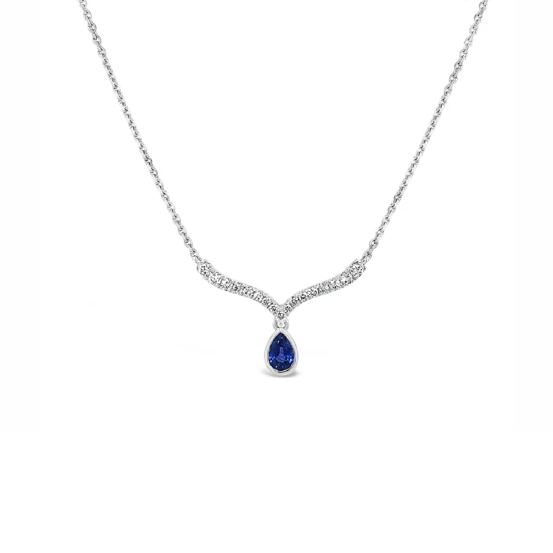 White Gold and Sapphire