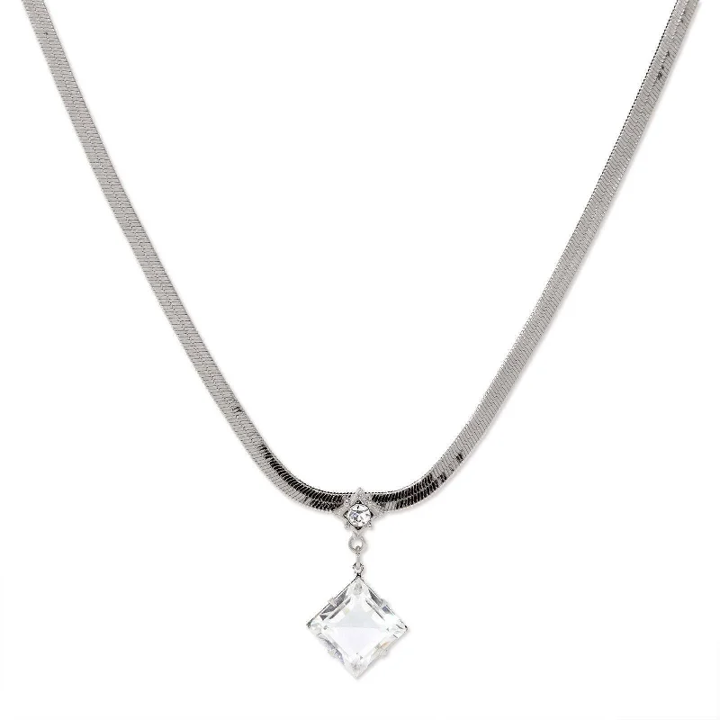 Women’s baroque necklaces-1928 Jewelry Crystal Austrian Pendant Necklace 16" + 3" Extender