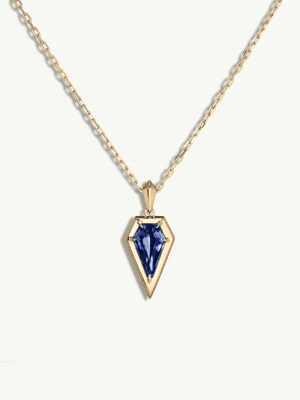 Women’s custom-made necklaces-Aphrodite Amulet Necklace With Blue Iolite Gemstone In 18K Yellow Gold