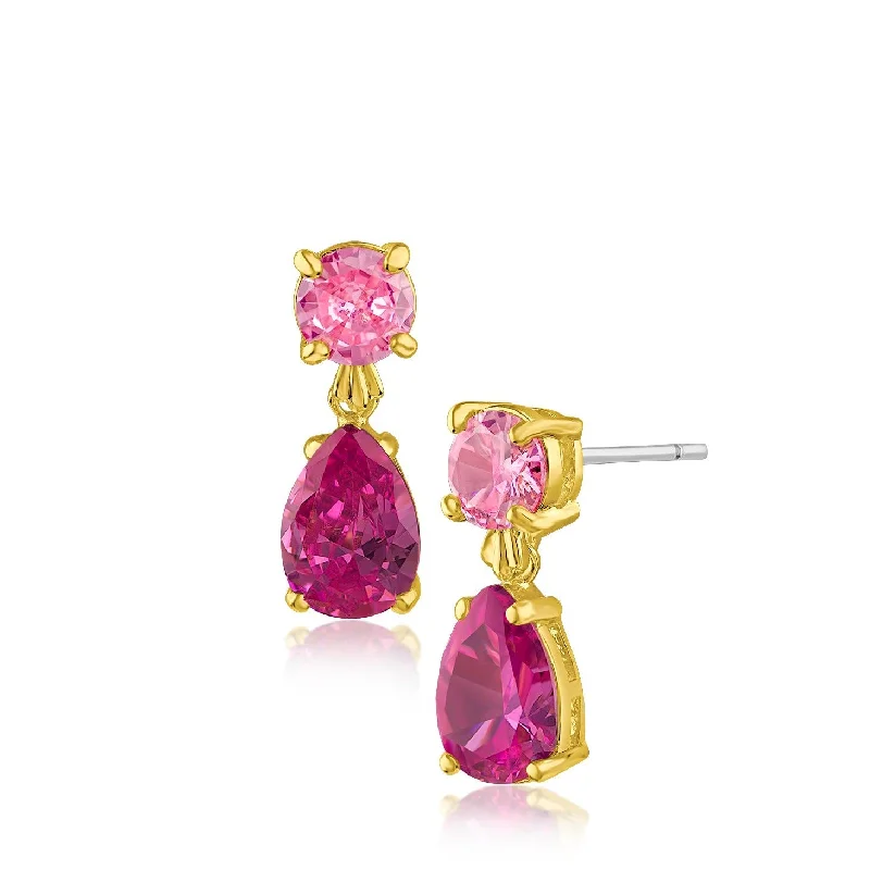 Women’s handmade gold earrings-Delicate Pink Sapphire Drop Earrings