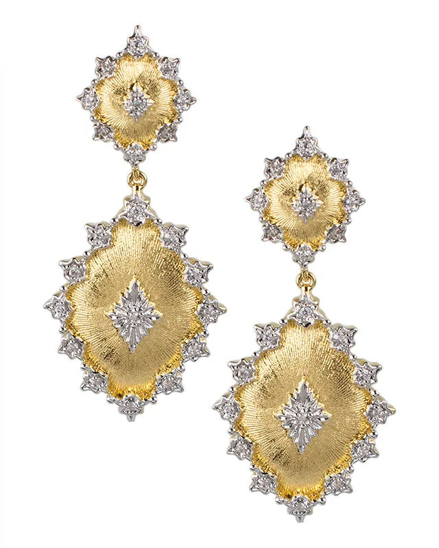 Women’s geometric drop earrings-Filigree Drop Earrings