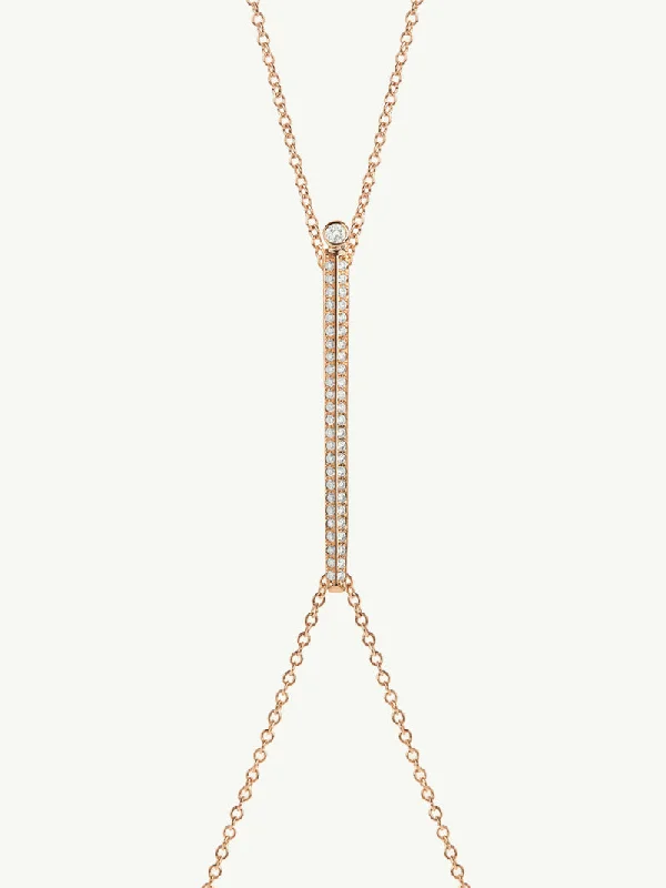 Women’s pendant choker necklaces-Aracelis Body Chain Necklace With Brilliant Pavè-Set Diamonds in 18K Rose Gold