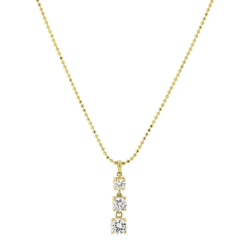 Women’s astrology necklaces-1928 Jewelry Cubic Zirconia Drop Necklace 18"